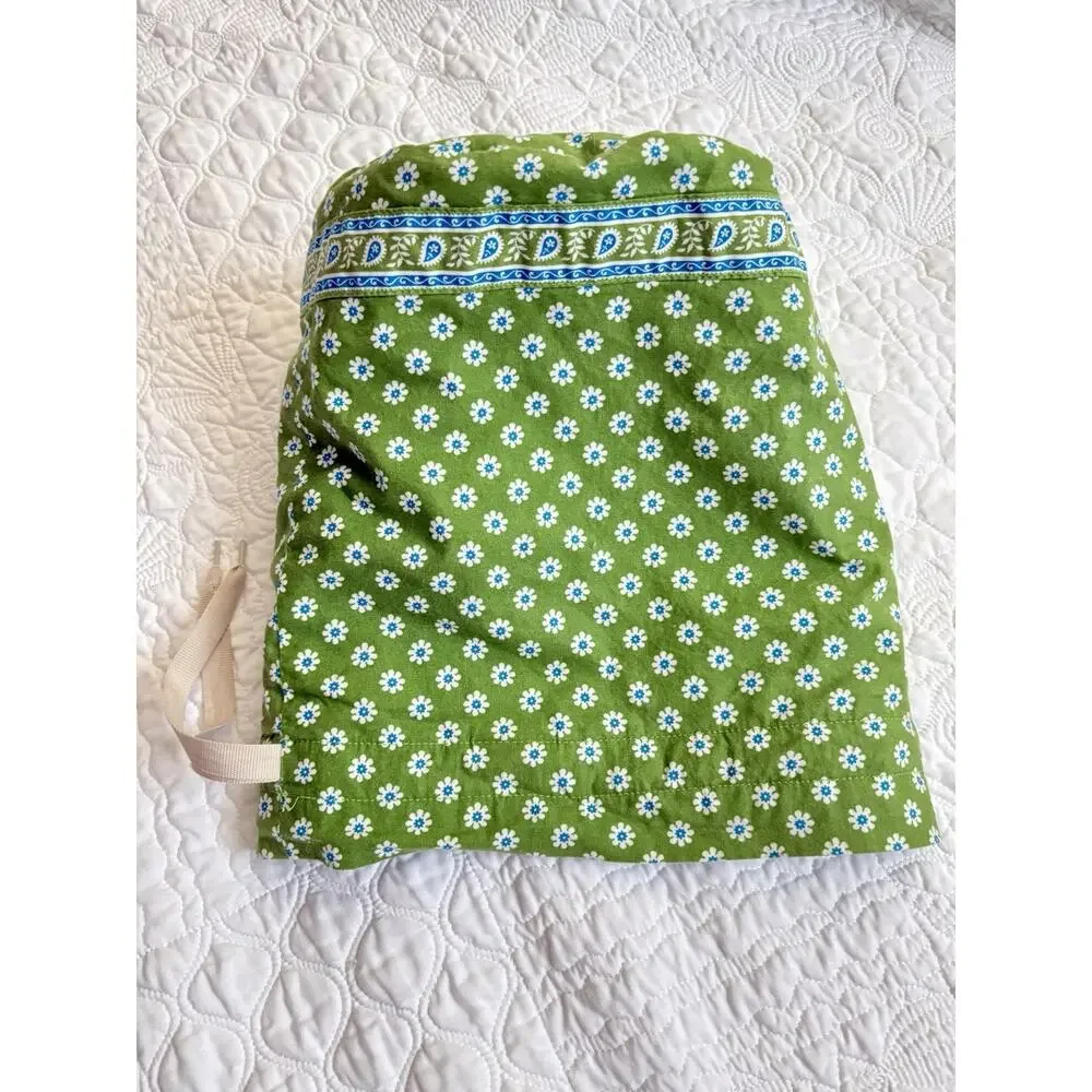 Vera Bradley Apple Green Diddy + Red Provincial Drawstring Wet Bags Set 2